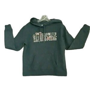 Aeropostale Hooded Fleece Jacket Womens XS Blue Kangaroo Pocket Pullover Logo